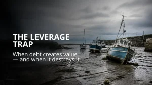 Private equity team reviewing the debt structure and cash flow of a leveraged buyout